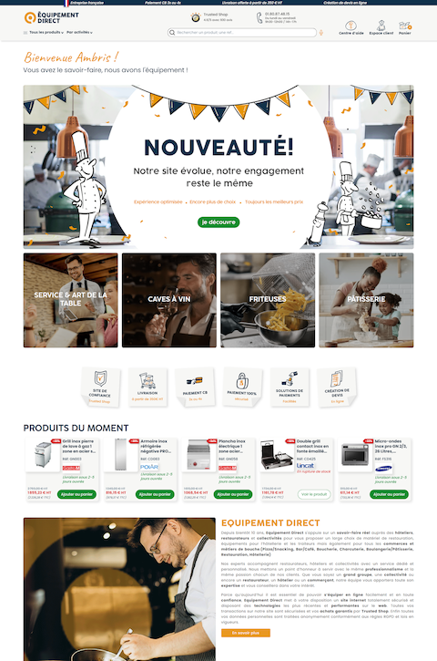 nouveau site Equipement Direct